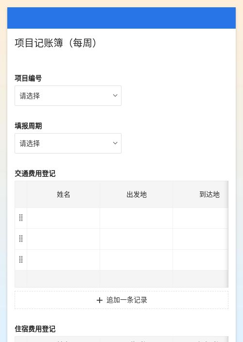 项目记账簿（每周）