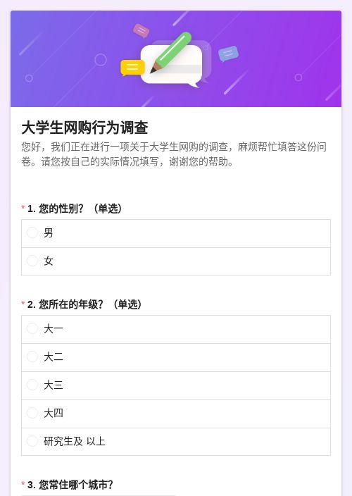 大学生网购行为调查